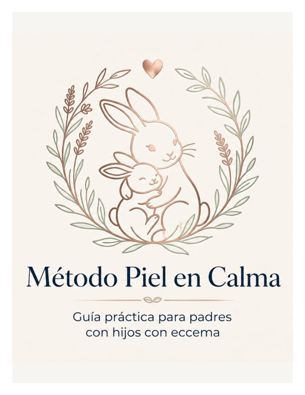 Portada de Método Piel en Calma, guía práctica para padres con hijos con eccema